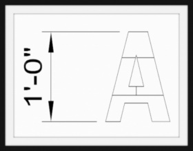 Шаблон  для штамповки асфальта - 12 Classic Letter - Single